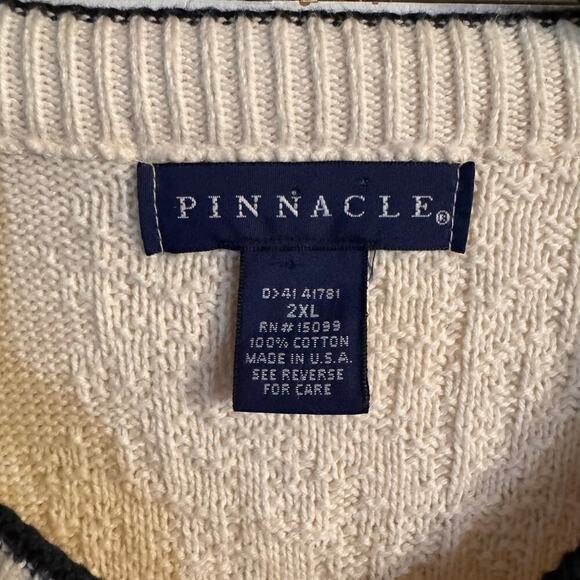 Vintage Pinnacle 3D Knit Embroidered Grandpa Golf Cream Sweater Sz 2XL USA Made - Picture 4 of 6